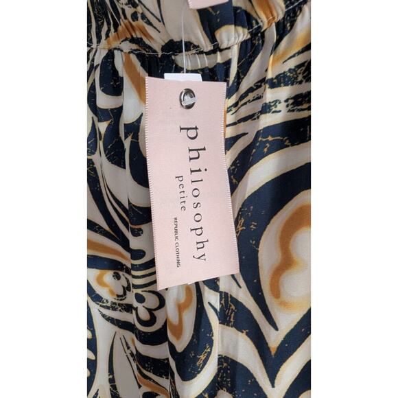 NWT Philosophy Women's Petite Medium Printed Wide Leg Pull-On Pants T - Picture 6 of 7